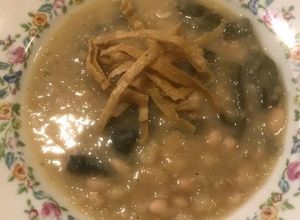 Una foto de Alubias con chile poblano
