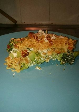 Une photo de Crumble brocoli-fromage ail et fines herbes
