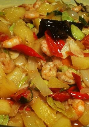 Foto resep Sambel Kentang Udang Pete