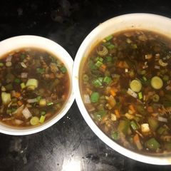 A picture of Hot and Sour Soup-a chinese soup.