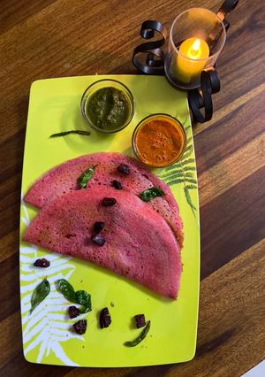 A picture of Pinktastic Beetroot Dosa.