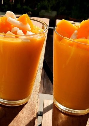 A picture of Mango tender coconut smoothie.