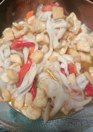 Foto resep Tumis jamur dan tahu