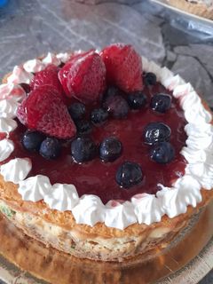 Una foto de Cheesecake de frutos rojos sin tacc