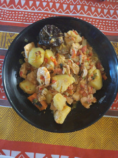 Una foto de Guiso de Salmón y langostinos