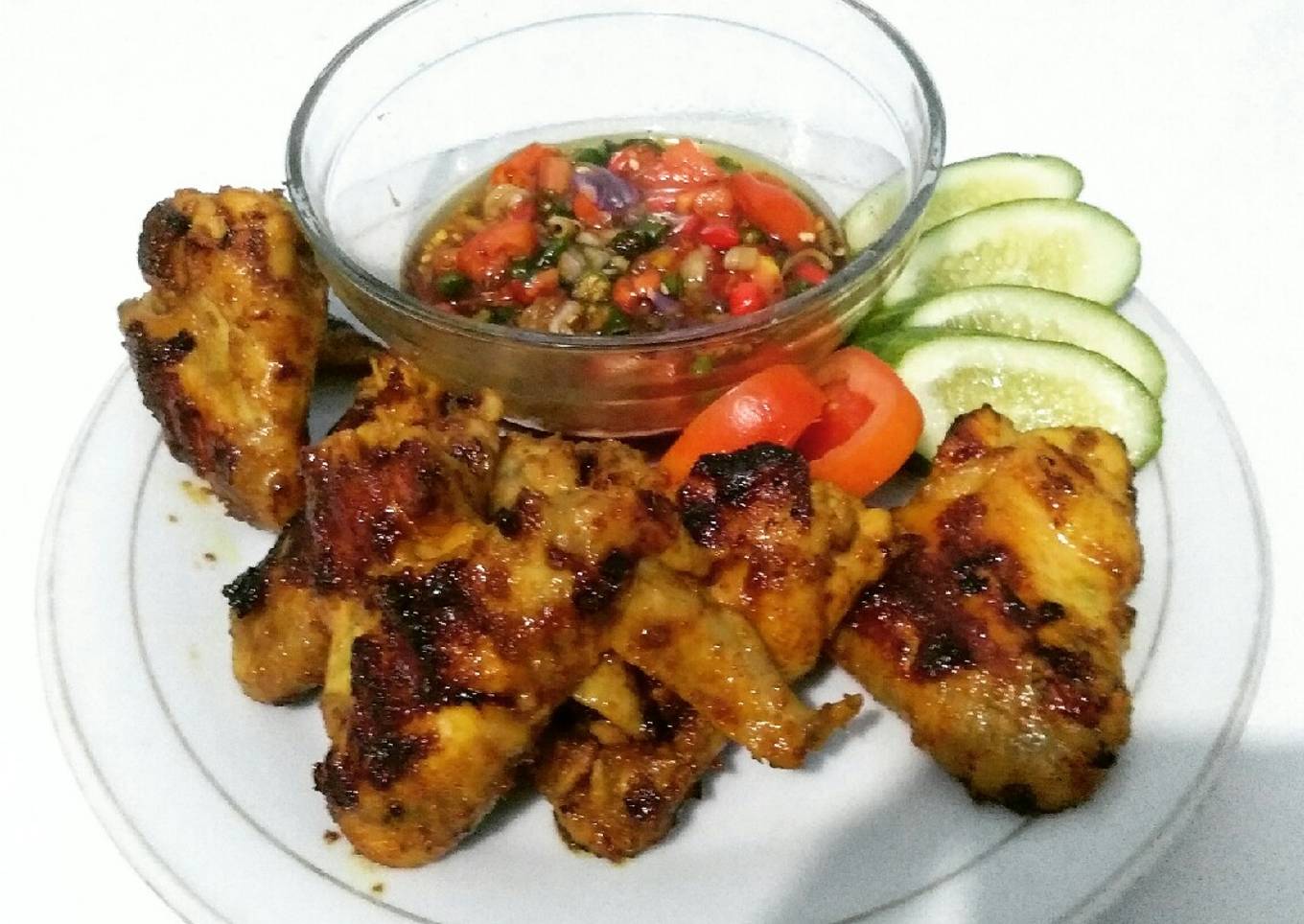 Ayam bakar bumbu pecel sinti + sambal kecap