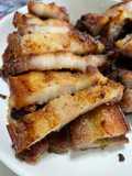 หมูสามชั้นกระเทียมพริกไทย ด้วยหม้อทอดไรน้ำมัน