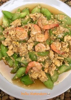 รูปของ “ผัดบวบไข่ใส่กุ้ง”