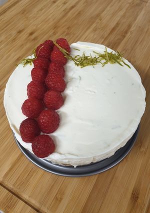 Une photo de Cheesecake citron framboise sans cuisson