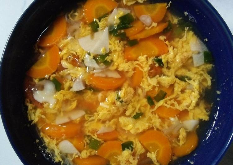 Sup Telur Serabut (Wortel &amp; Tomat)