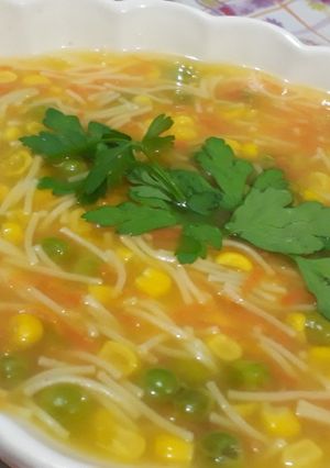 صورة لوصفة شوربة الشعيرية بالخضار