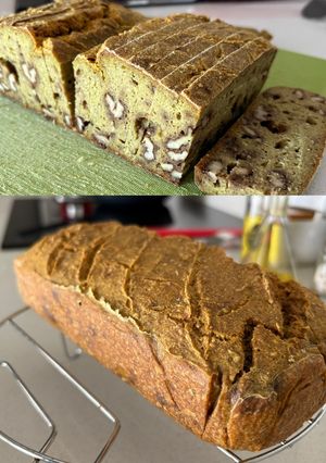 Una foto de Pan sin gluten de trigo sarraceno, nueces y cúrcuma