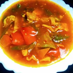 Red Thai curry vegetables A picture of Red Thai curry vegetables.