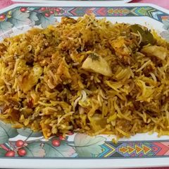 A picture of Kesar Paneer Biryani.