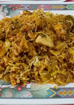 A picture of Kesar Paneer Biryani.