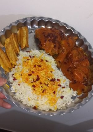 عکسی از دستور مرغ با آلو