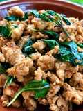 Spicy Basil Ground Pork and Chicken