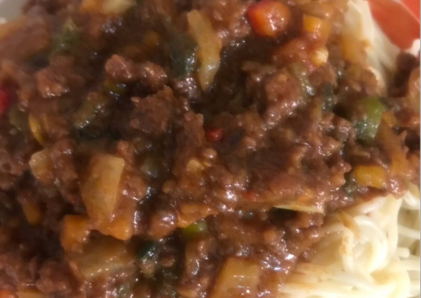 Spaghetti with beef sauce