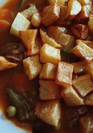 Una foto de Carne con menestra