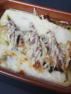 Una foto de Bacalao en bechamel con anchoas
