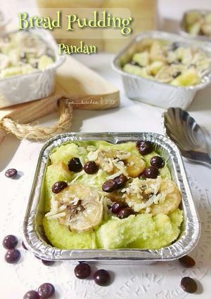 Foto resep Bread Pudding Pandan