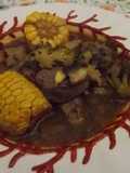 Solomillo de cerdo guisado con verdura