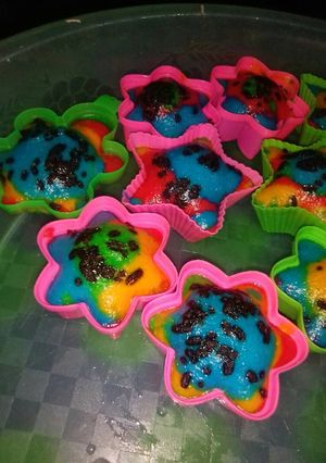 Foto resep Apem kukus rainbow