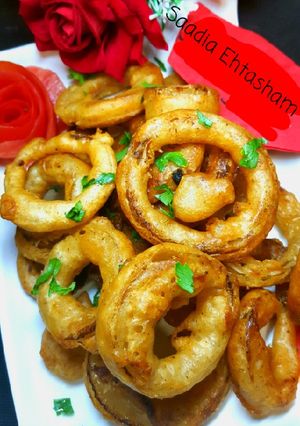 A picture of Onion rings pakora.