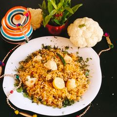 A picture of Cauliflower fried rice (Gobhi fried rice).