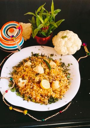 A picture of Cauliflower fried rice (Gobhi fried rice).