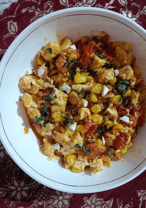 A picture of Sweet Corn with Paneer.