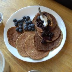 A picture of Vegan Banana Oatmeal Pancakes.