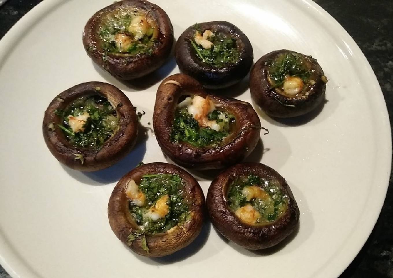 Champiñones a la plancha con gambas