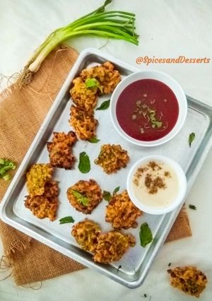 A picture of Crunchy French Beans Spring Onions Pakoras (Fritters).