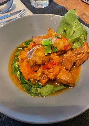 Una foto de Estofado de pavo con Boniato al curry