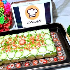 A picture of Chicken Vegetables Sandwiches Cake😋.