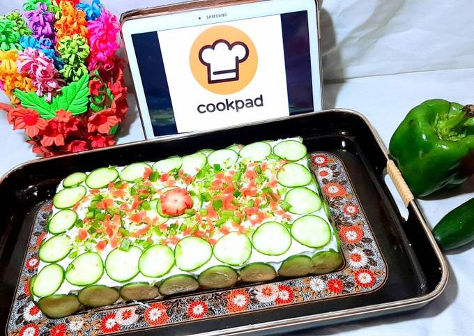 Recipe of Quick Chicken Vegetables Sandwiches Cake😋