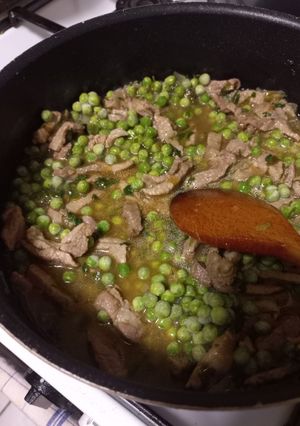 Zöldborsós sertéstokány recept fotója