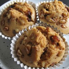 A picture of Steamed Muscovado Dates & Walnuts Cupcakes.