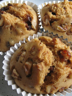 A picture of Steamed Muscovado Dates & Walnuts Cupcakes.