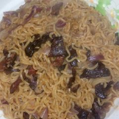 A picture of Indomie and suya 2.