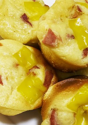 A picture of Ham and Cheese Pancake Muffin.