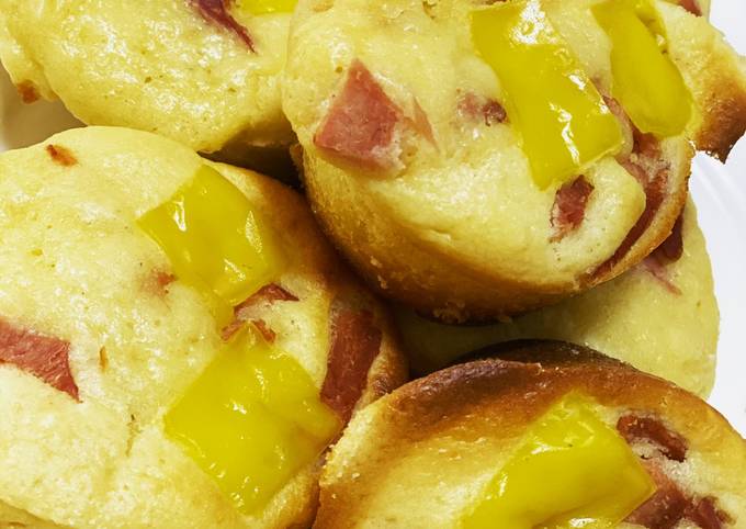 Steps to Make Homemade Ham and Cheese Pancake Muffin