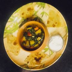 Methi Potato Subji A picture of Methi Potato Subji.