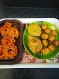Potato cheese bite samosa and kachori aloo matar