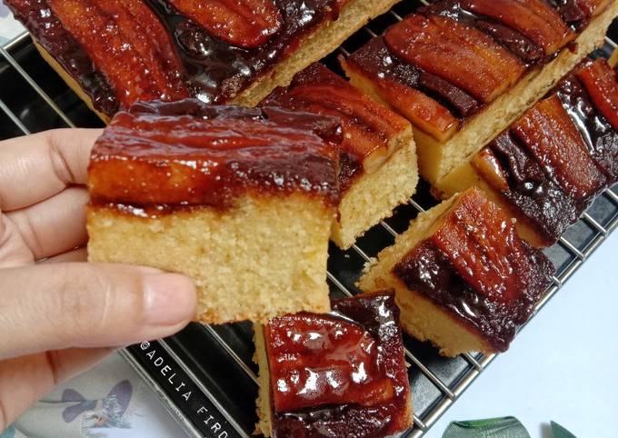 Cara termudah buat Banana Foster Upside-down Cake  gurih