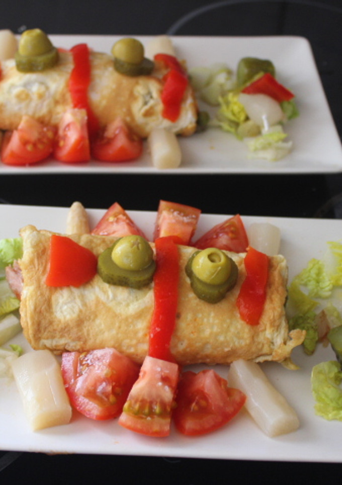 Una foto de Enrollado de tortilla con menestra