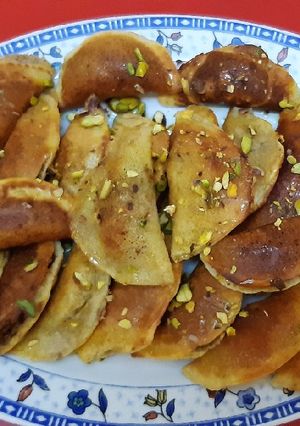 صورة لوصفة قطايف بالجوز بطريقة صحية 👍