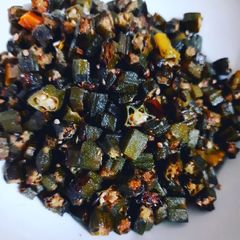 A picture of Ladyfinger sabzi(bhindi without onion).