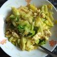 Tallarines de arroz con verduras y pollo aplv y amm